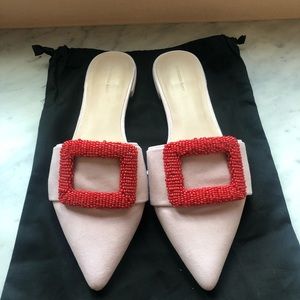 Something Navy Buckle Mule